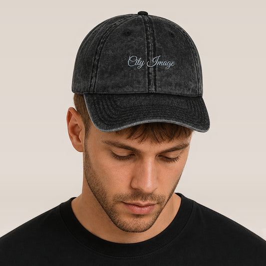 City Image Vintage Dad Cap — on model