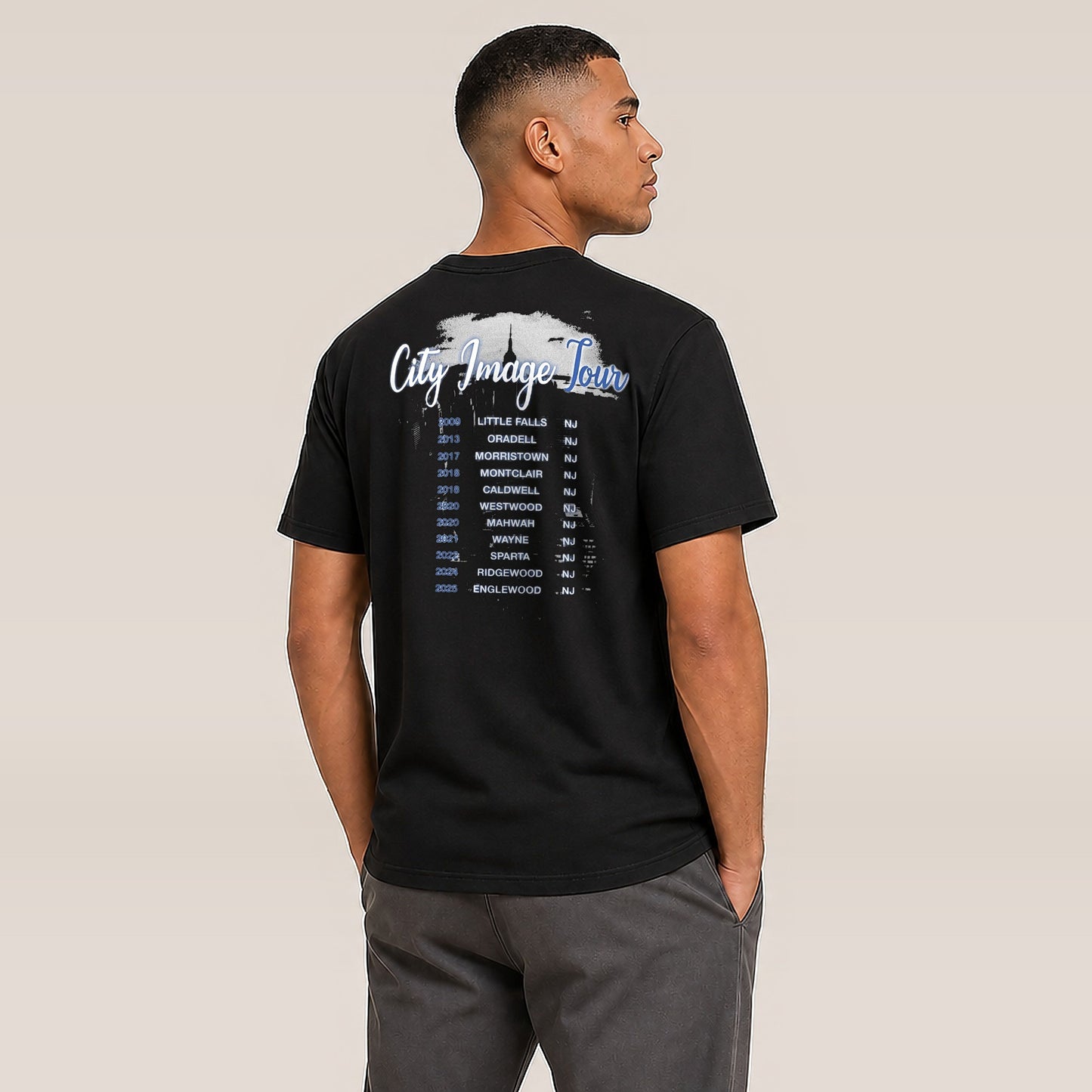 City Image Tour Heavyweight Tee — on model