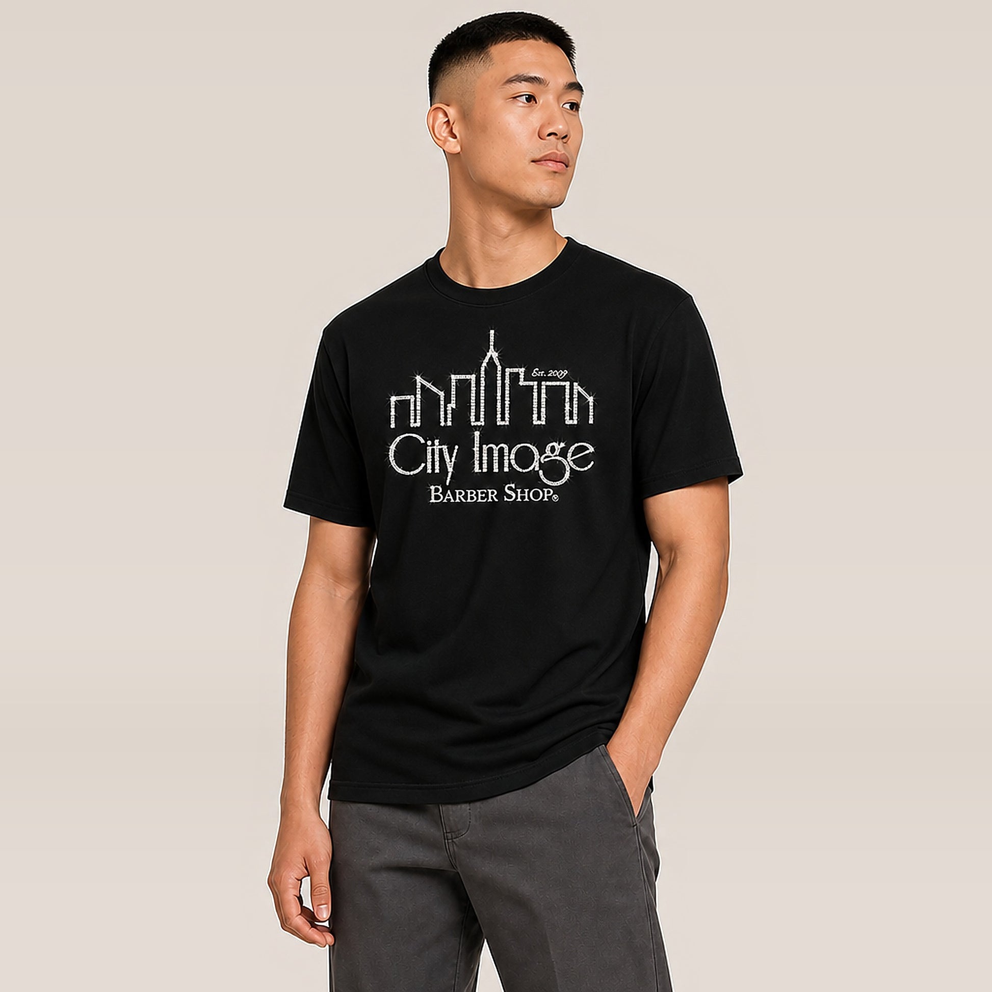 Iced Out City Heavyweight Tee — on model