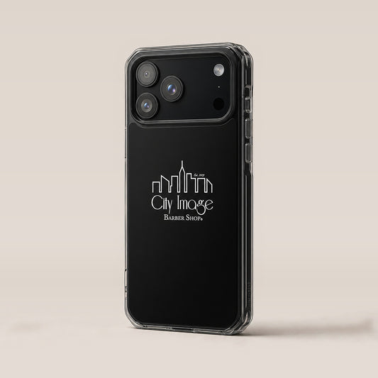 City Image Logo iPhone® Case (Black) — on model