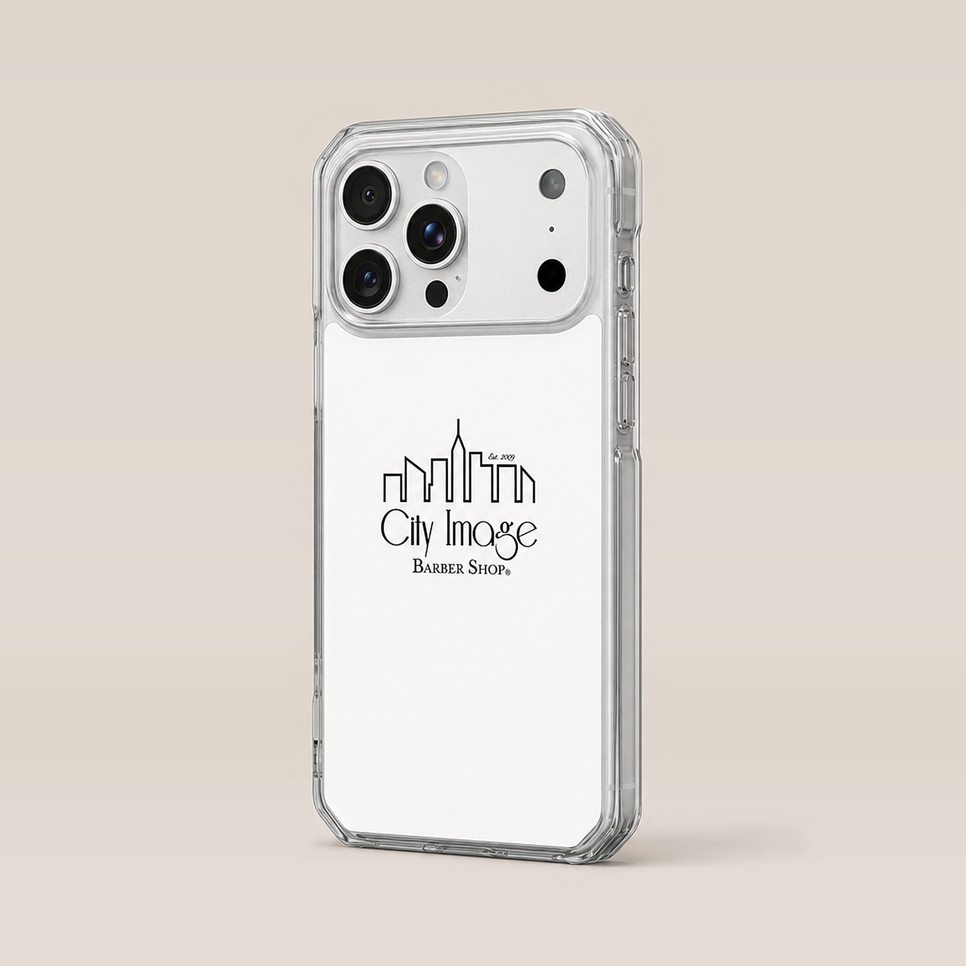 City Image Logo iPhone® Case (White) — on model