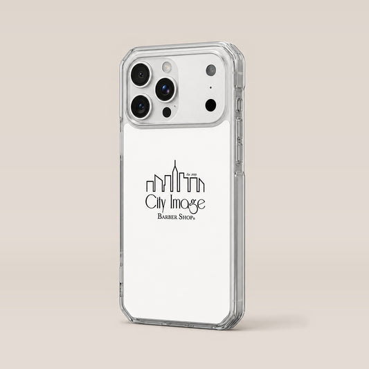 City Image Logo iPhone® Case (White) — on model