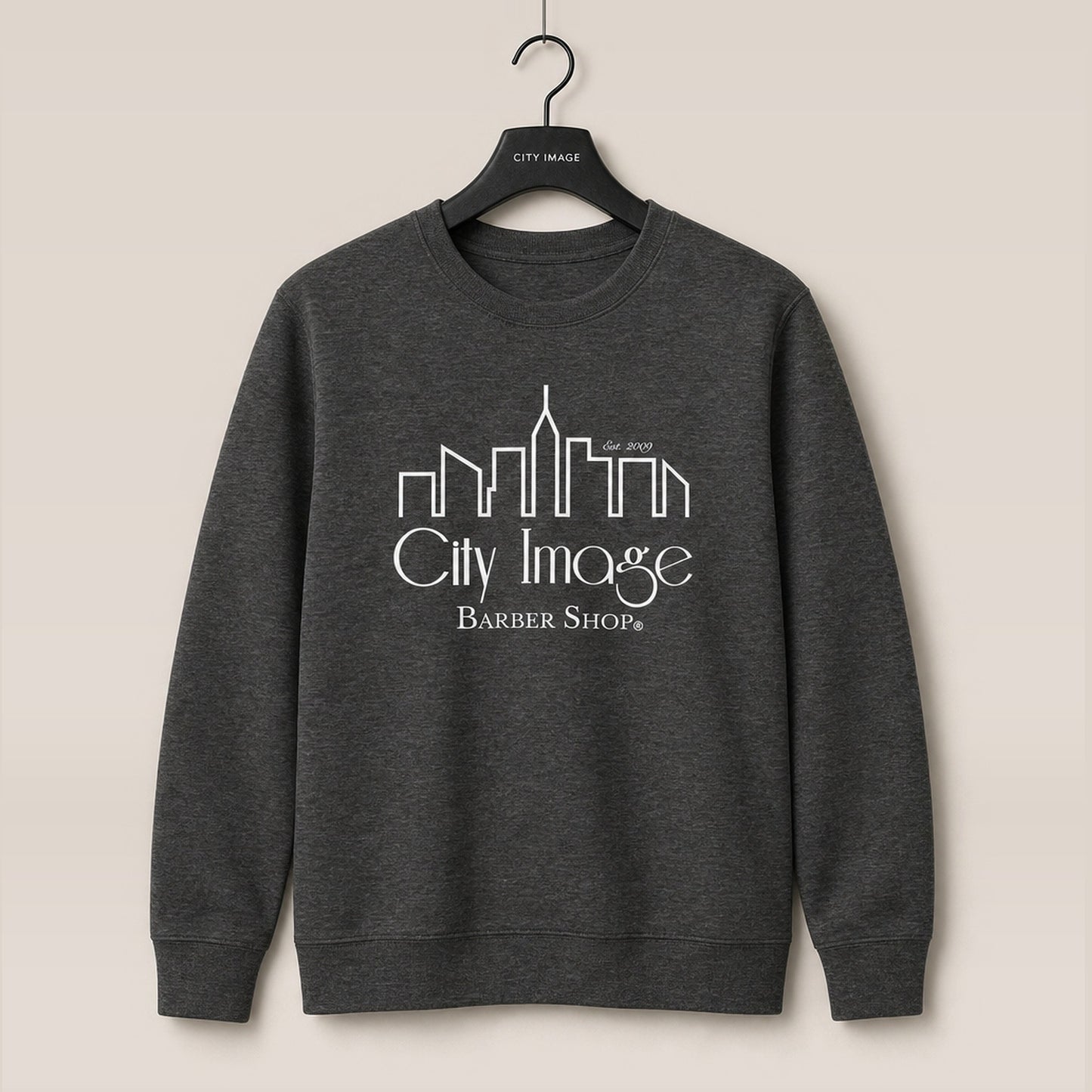 City Image Logo Crewneck Sweatshirt (Charcoal Heather) — front