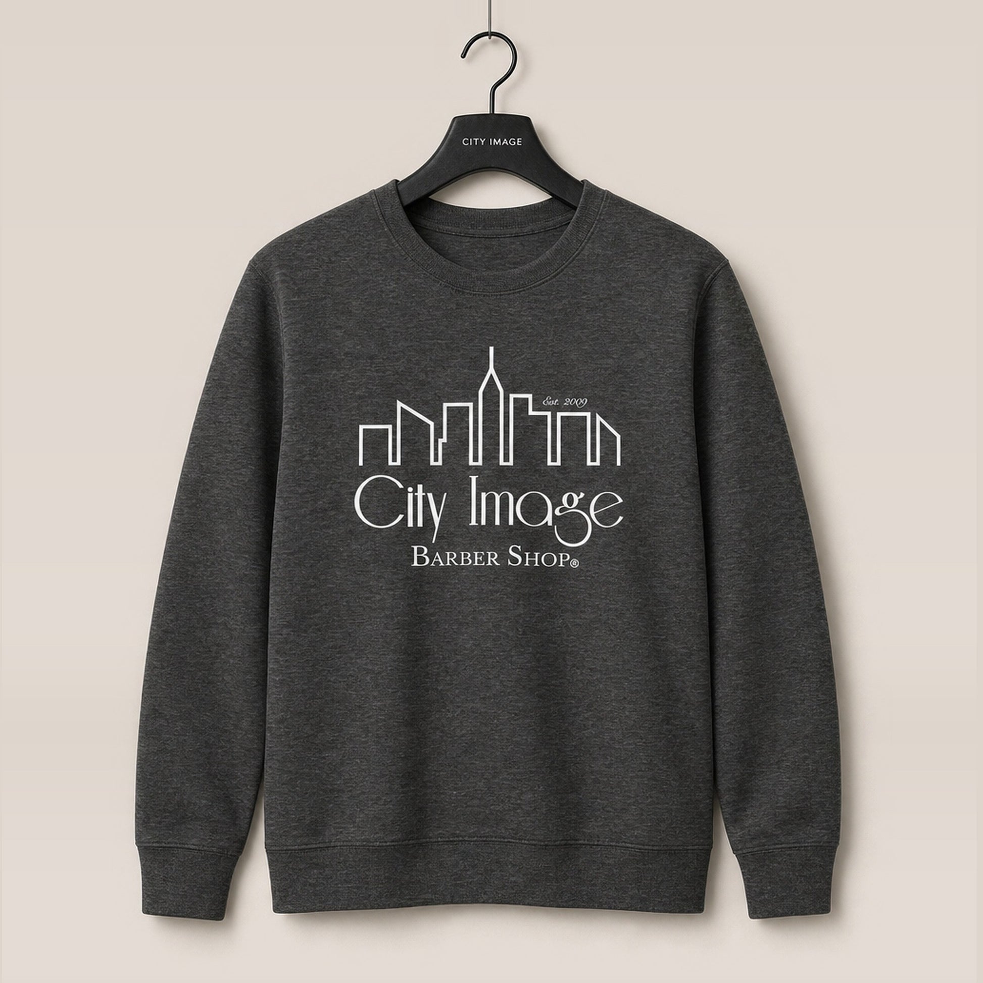 City Image Logo Crewneck Sweatshirt (Charcoal Heather) — front