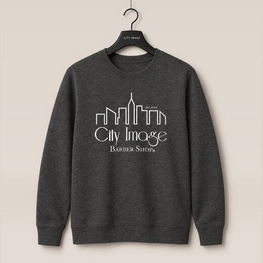 City Image Logo Crewneck Sweatshirt (Charcoal Heather) — front