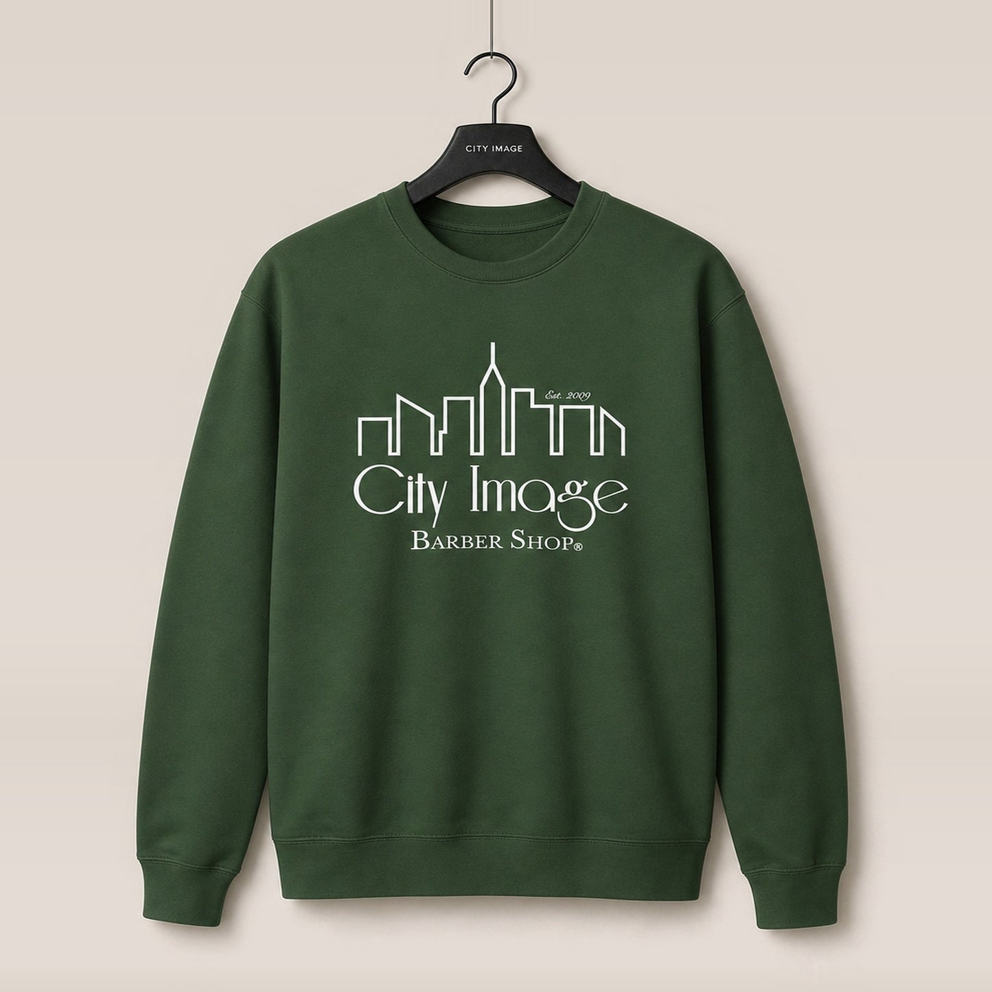 City Image Logo Crewneck Sweatshirt (Forest Green) — front