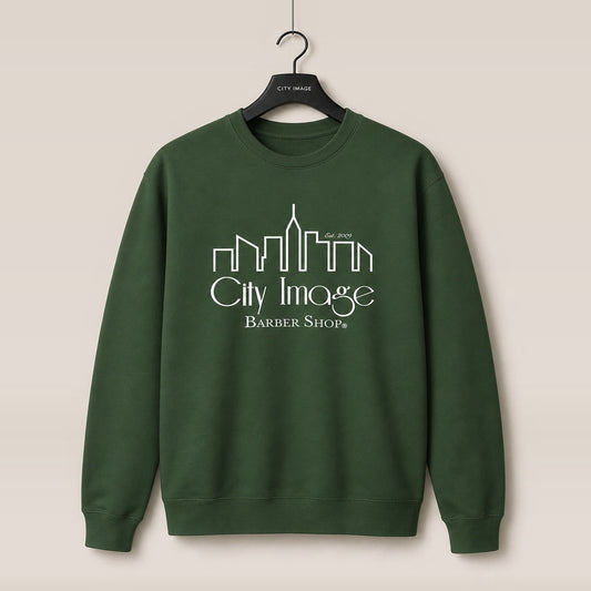 City Image Logo Crewneck Sweatshirt (Forest Green) — front