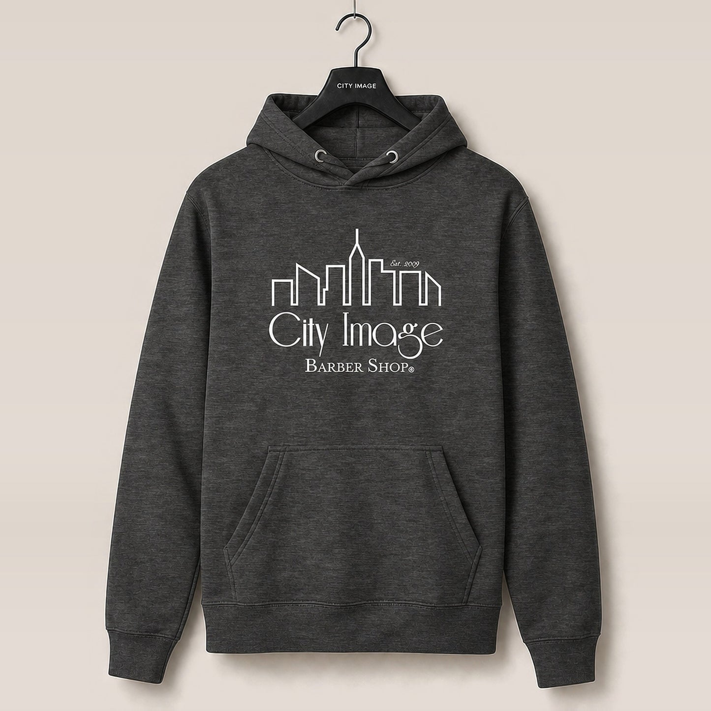 City Image Logo Hoodie (Charcoal Heather) — front