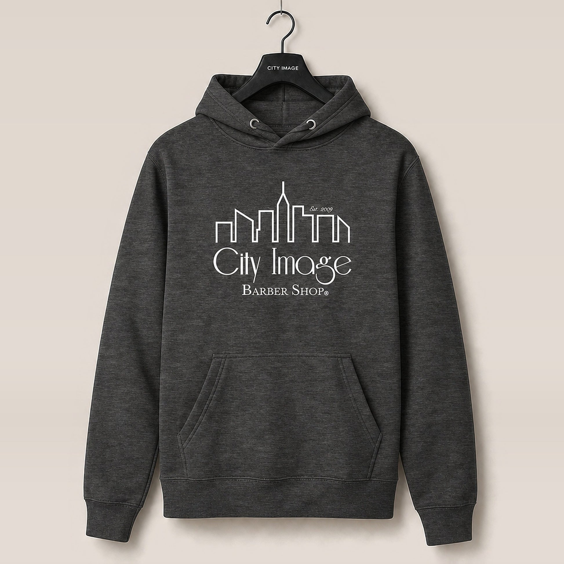 City Image Logo Hoodie (Charcoal Heather) — front