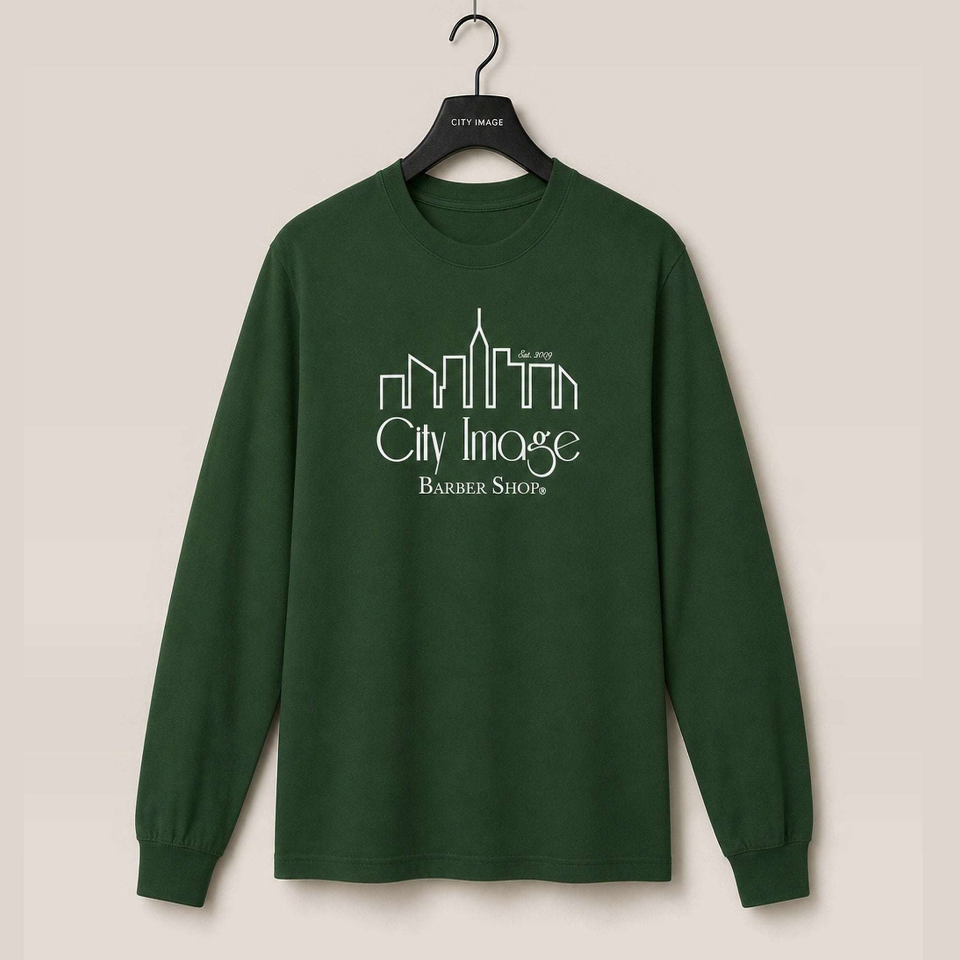 City Image Logo Long Sleeve T-Shirt (Forest Green) — front
