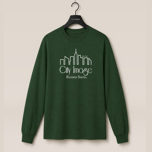 City Image Logo Long Sleeve T-Shirt (Forest Green) — front