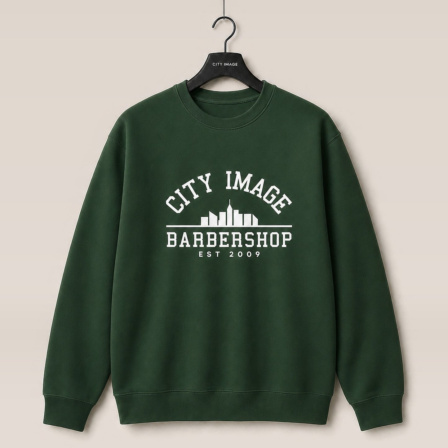 City Image College Crewneck Sweatshirt (Forest Green) — front