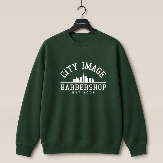 City Image College Crewneck Sweatshirt (Forest Green) — front