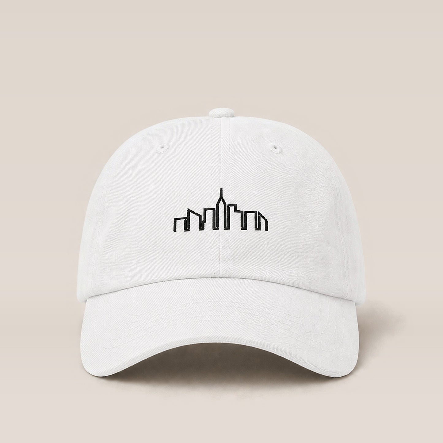 Skyline Dad Hat (White) — front