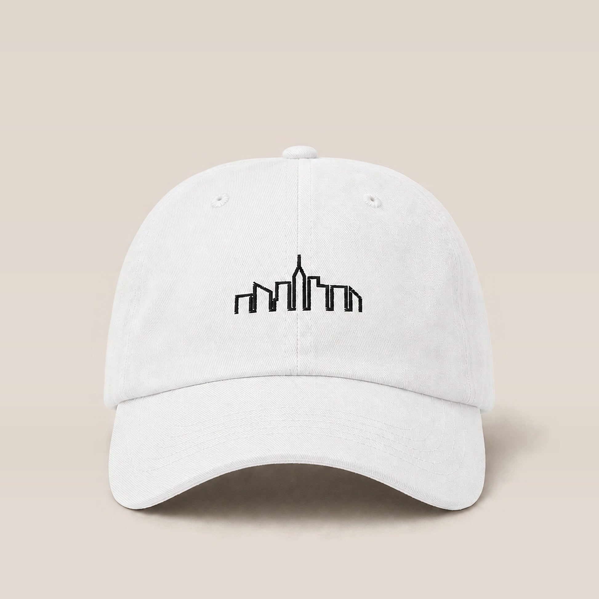 Skyline Dad Hat (White) — front