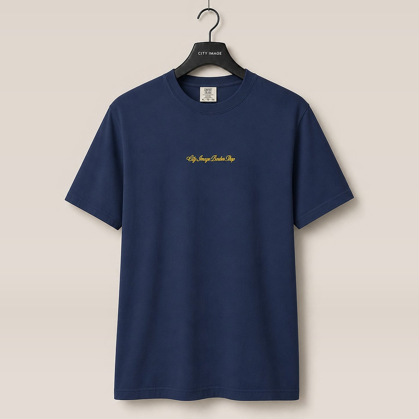 City Image Embroidered Script Tee (True Navy) studio