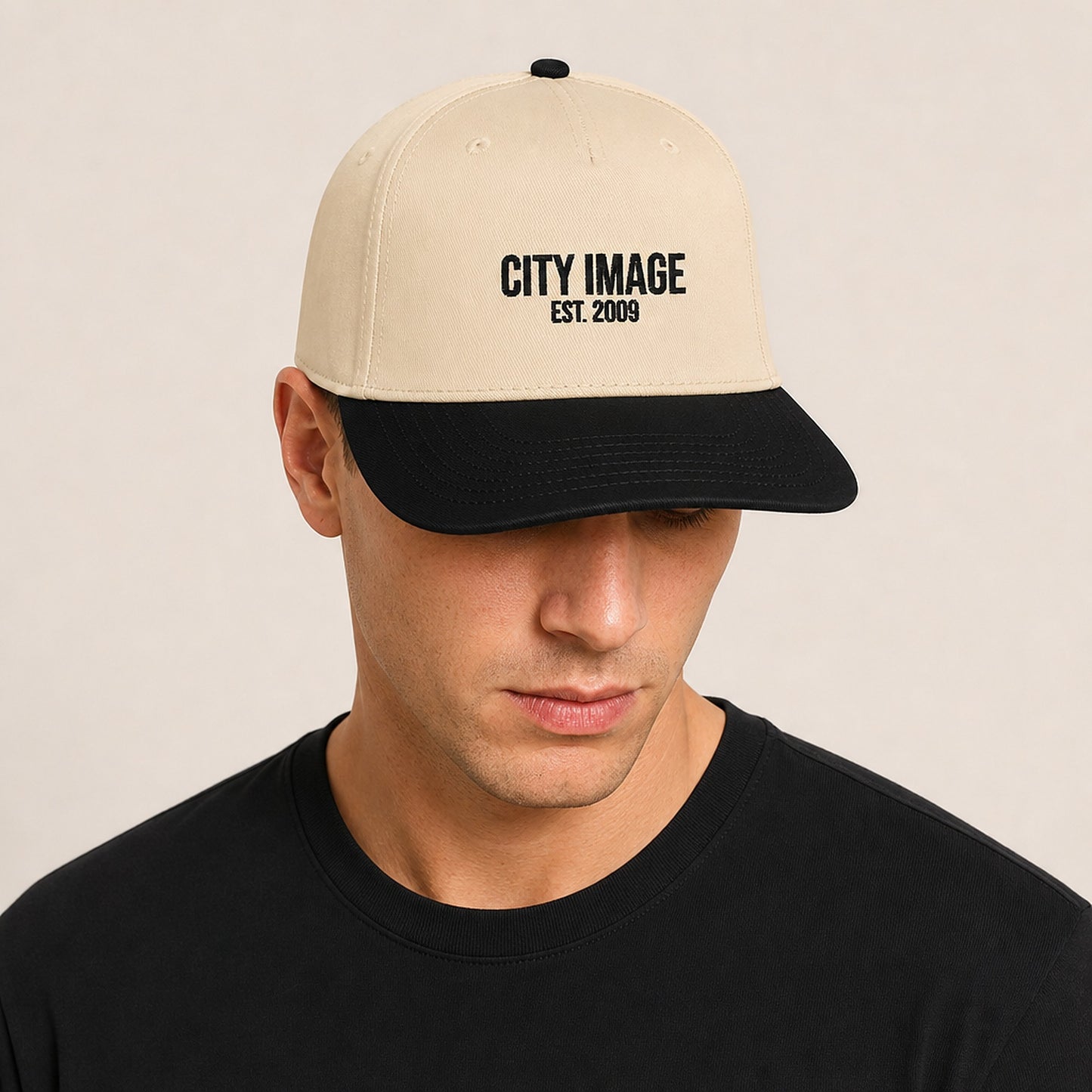 City Image Est. 2009 Cap (Black/Natural) on model