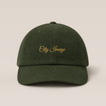 City Image Script Corduroy Hat (Dark Olive)