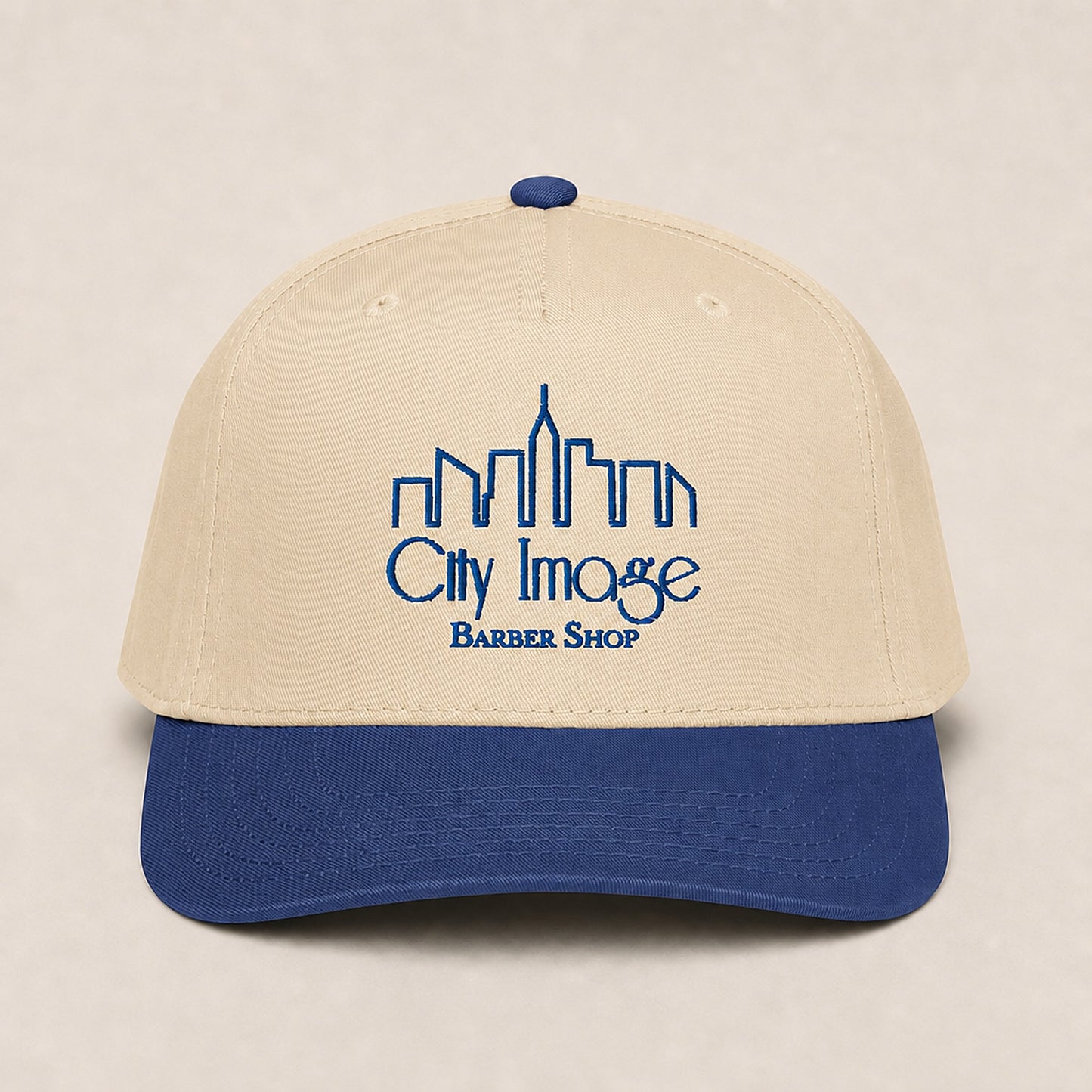 City Image Logo 5 Panel Cap (Royal/Natural) studio