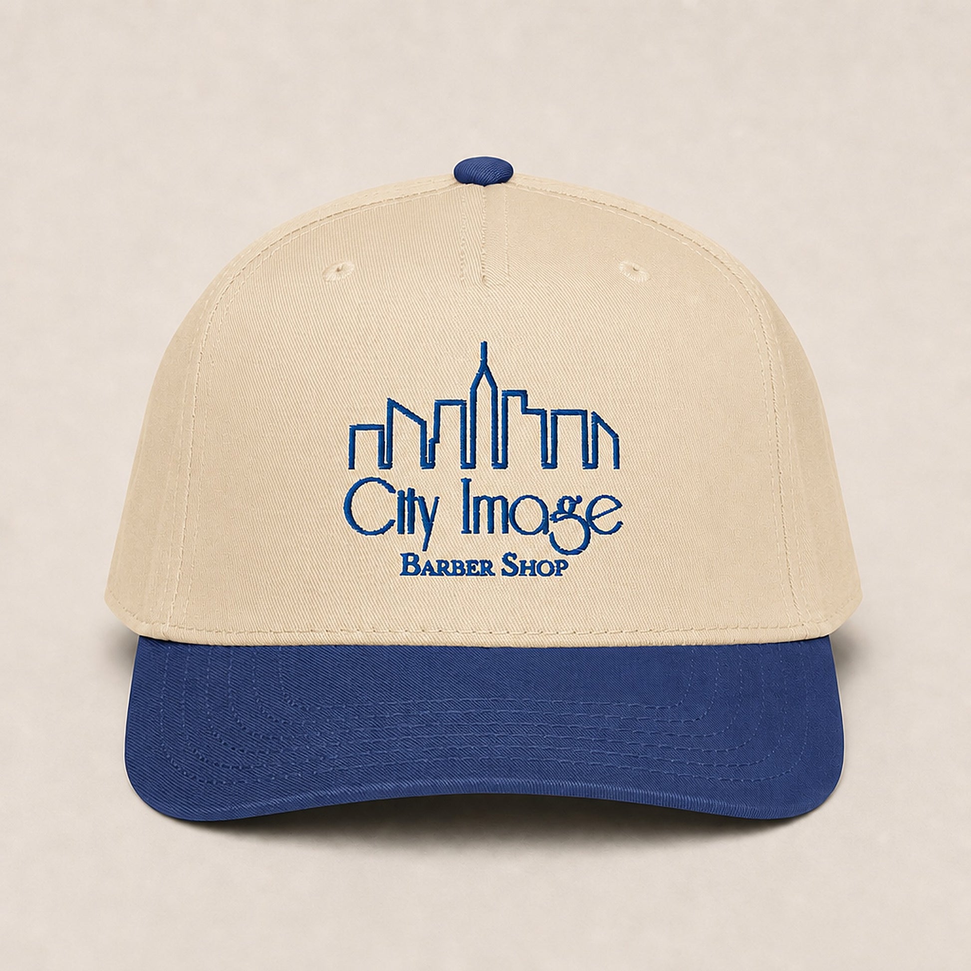 City Image Logo 5 Panel Cap (Royal/Natural) studio