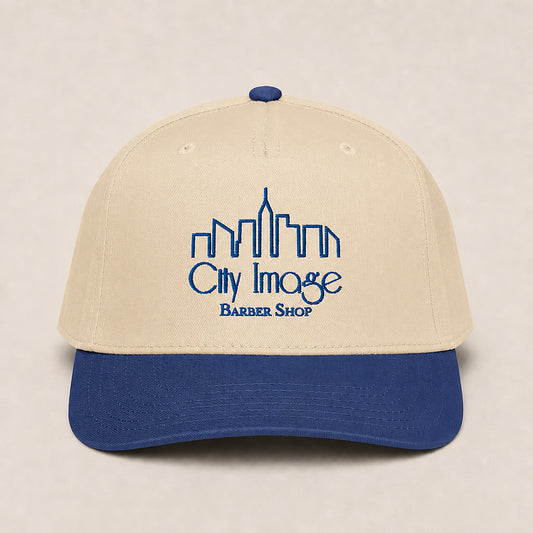 City Image Logo 5 Panel Cap (Royal/Natural) studio