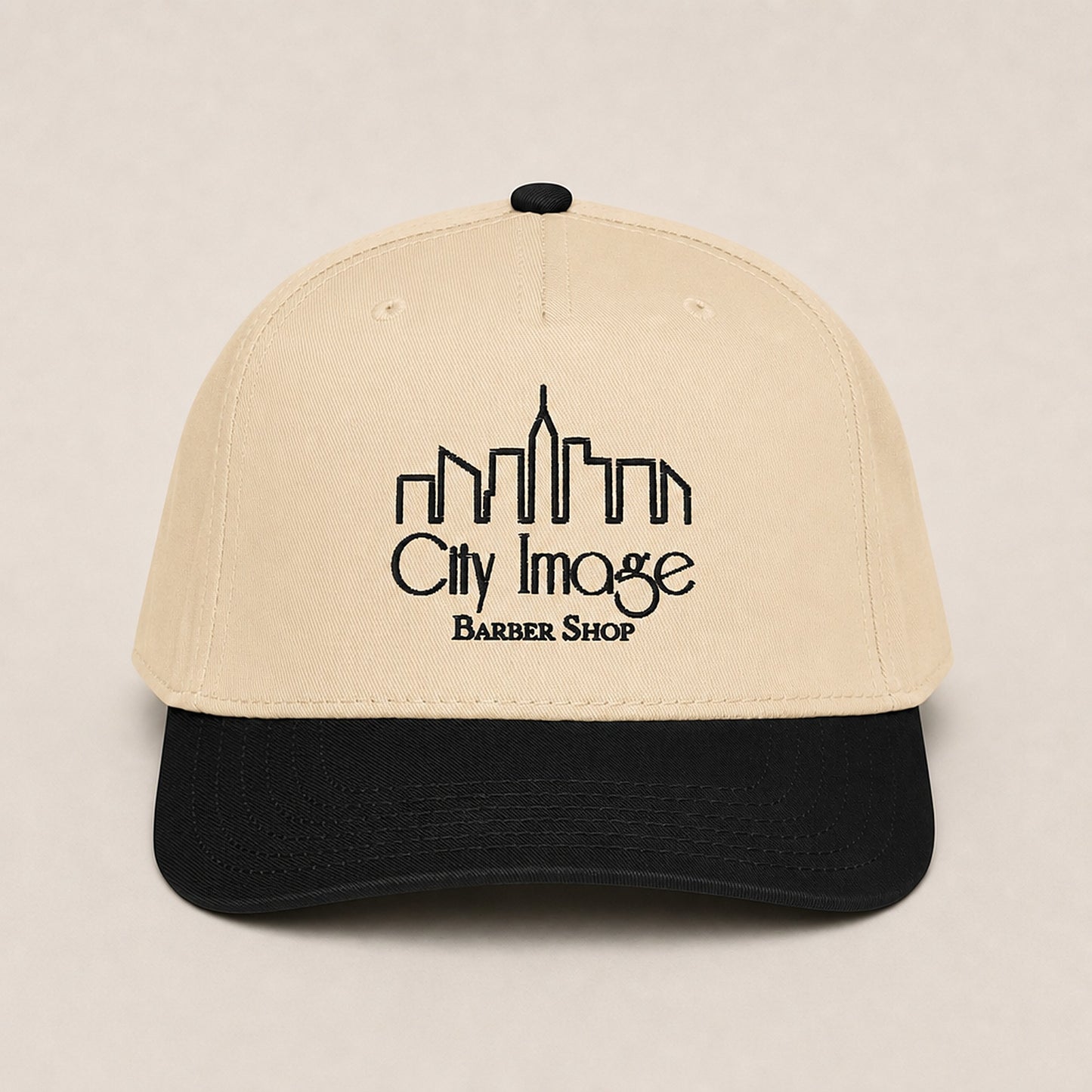 City Image Logo 5 Panel Cap (Black/Natural) studio