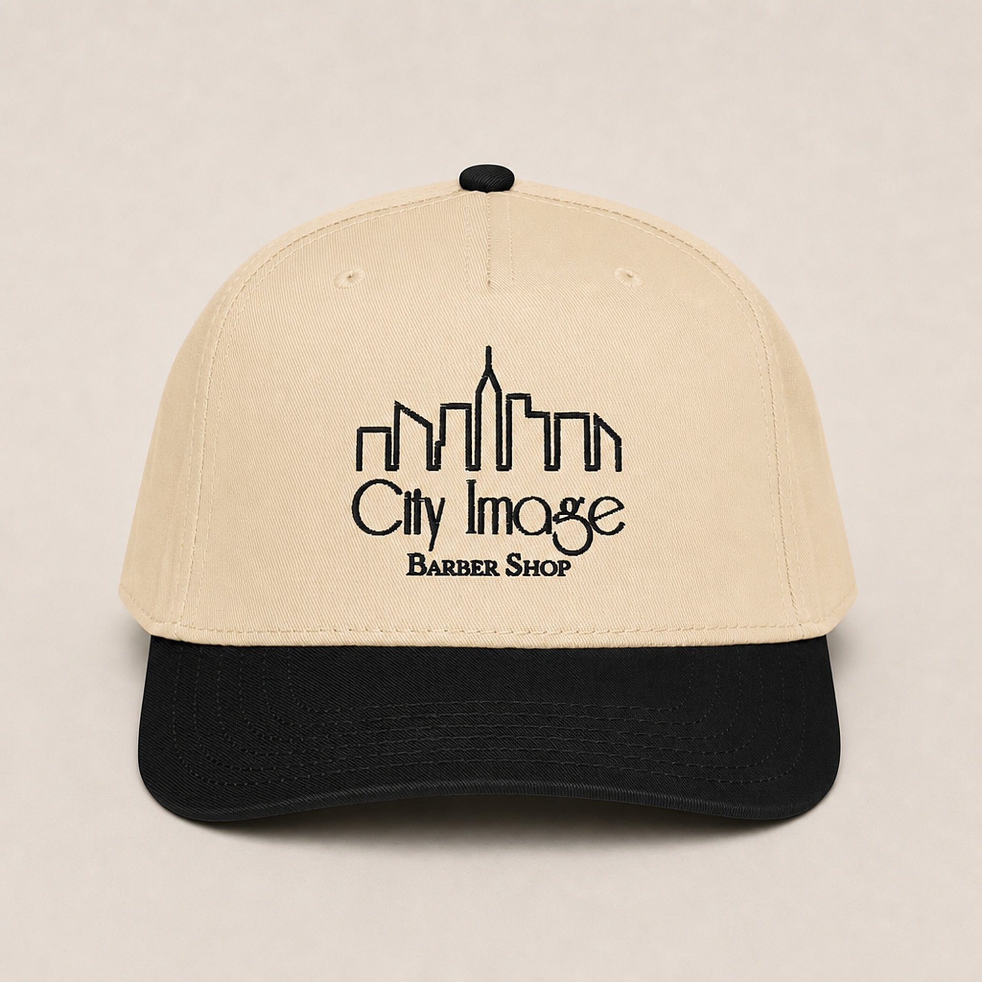 City Image Logo 5 Panel Cap (Black/Natural) studio