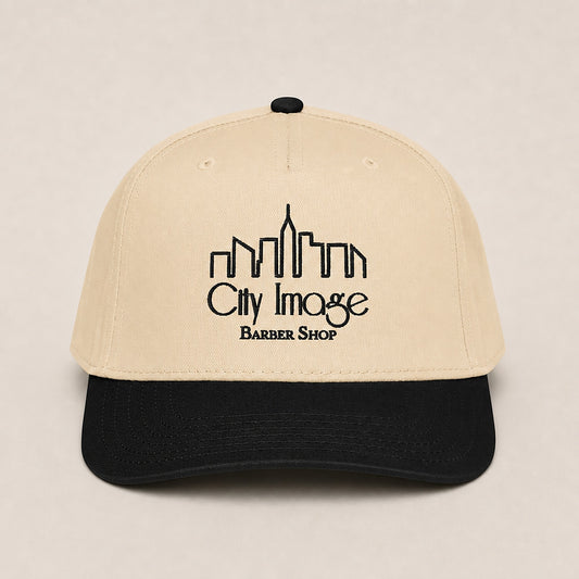 City Image Logo 5 Panel Cap (Black/Natural) studio