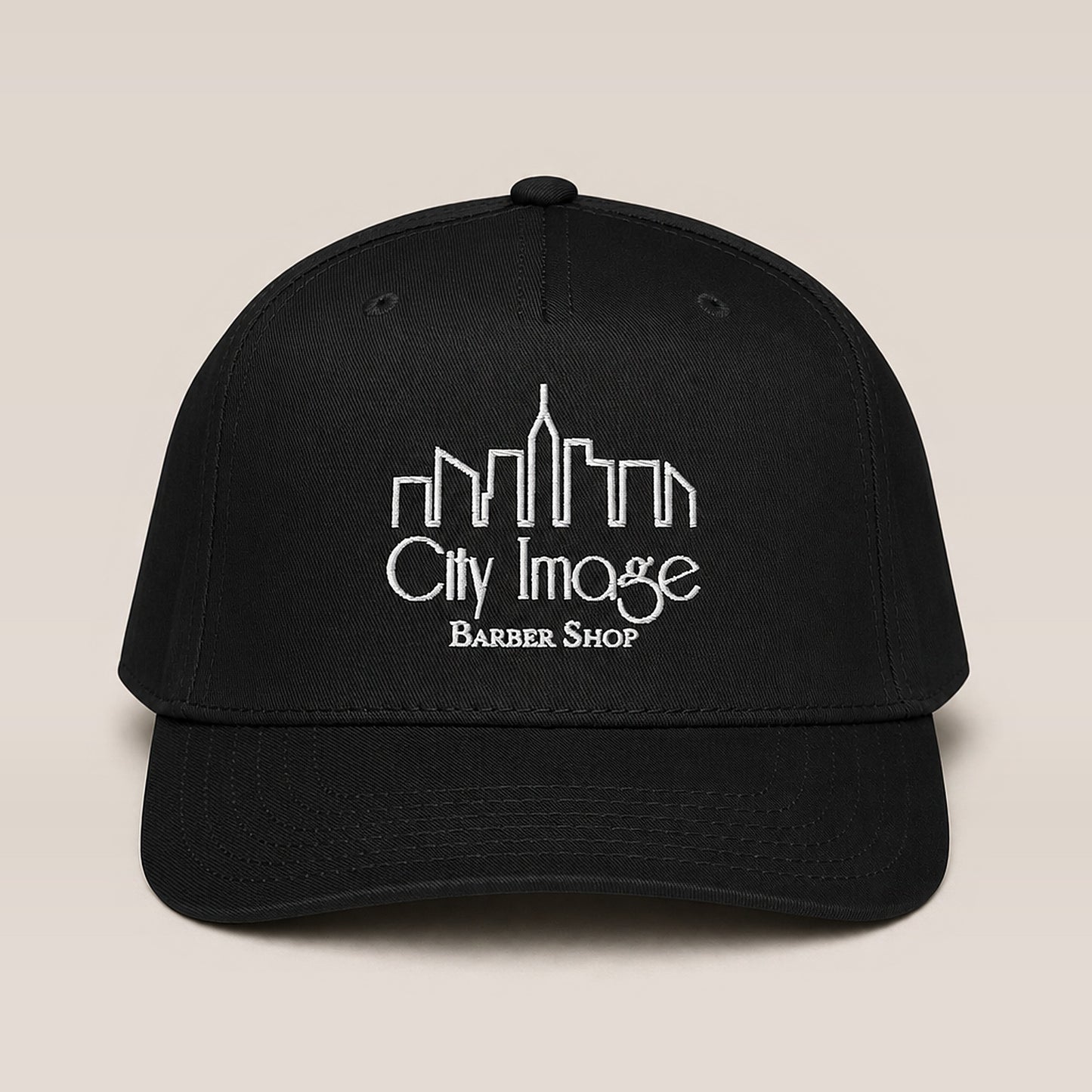 City Image Logo 5 Panel Cap (Black) studio