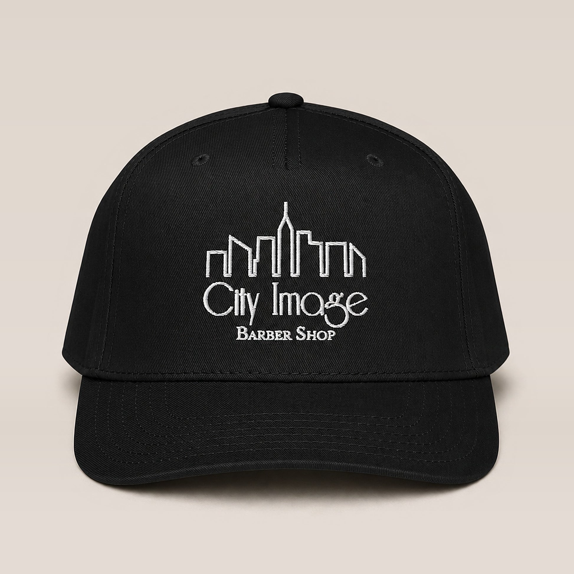 City Image Logo 5 Panel Cap (Black) studio