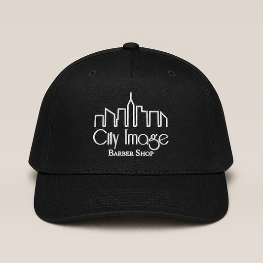 City Image Logo 5 Panel Cap (Black) studio