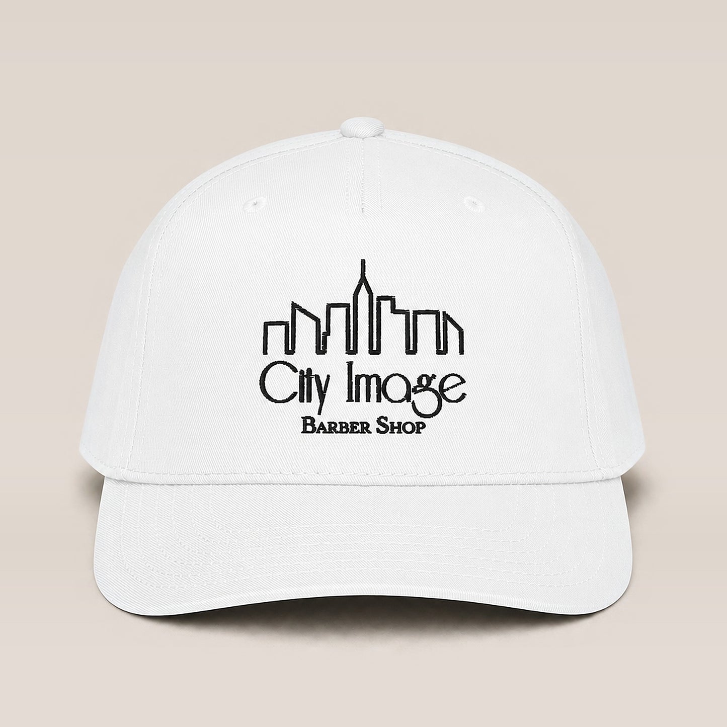 City Image Logo 5 Panel Cap (White) studio
