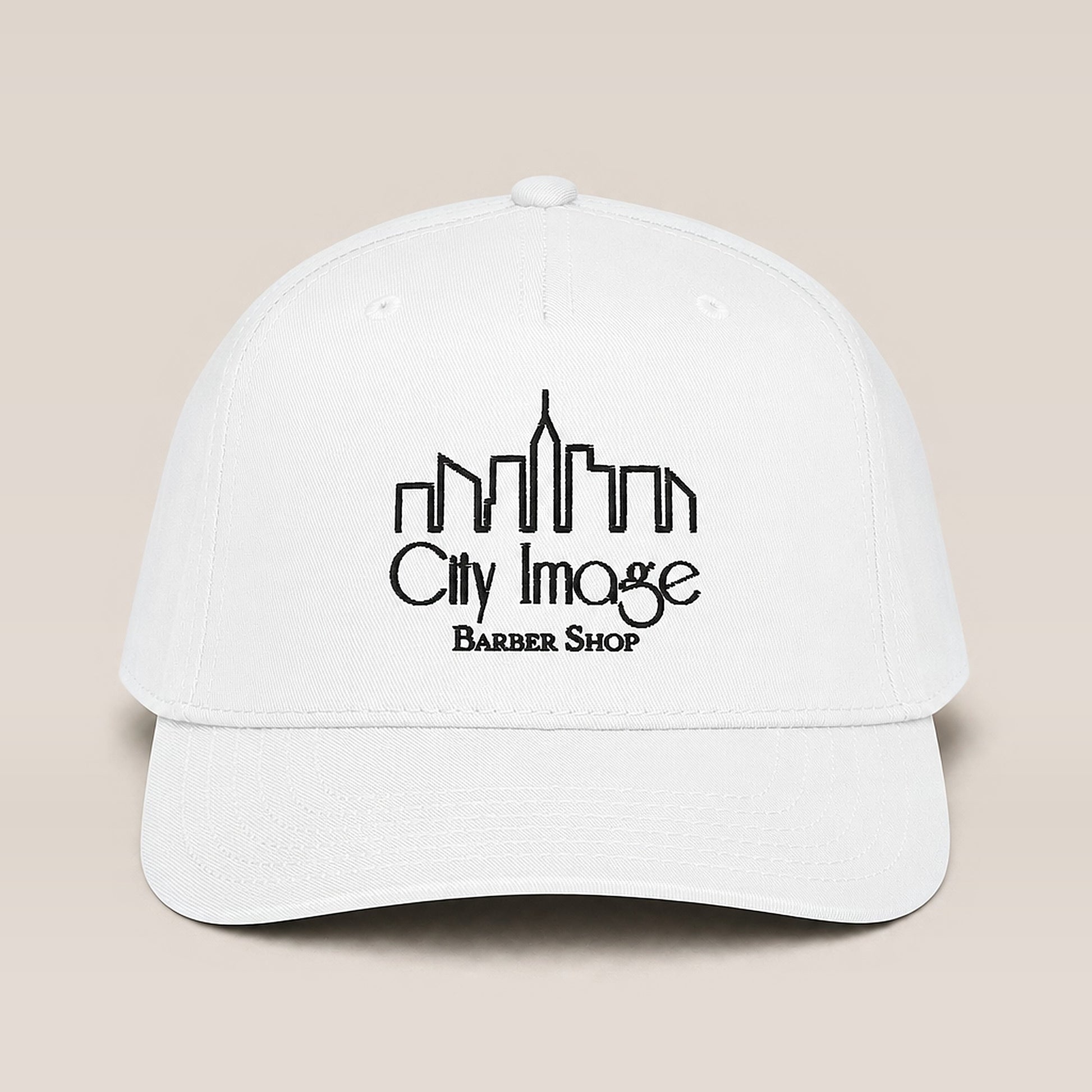 City Image Logo 5 Panel Cap (White) studio