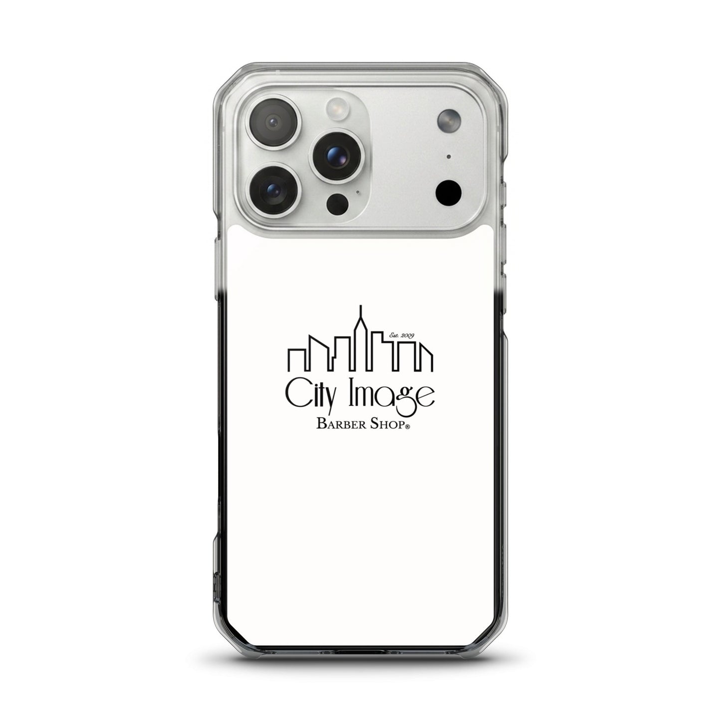 City Image logo MagSafe clear case on iPhone 17 Pro Max