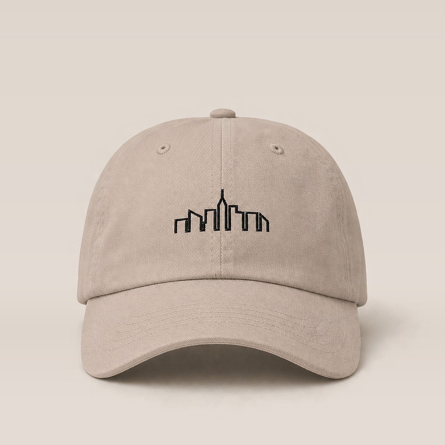Skyline Dad Hat (Stone/White) — front