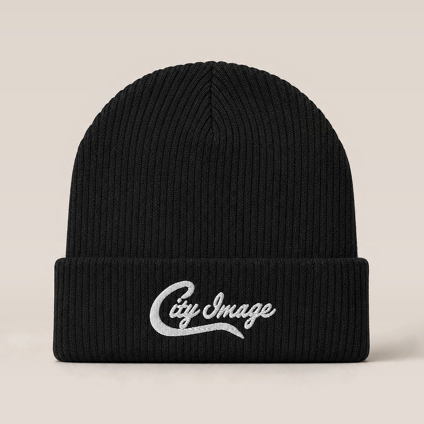 City Image Ribbed Beanie — front