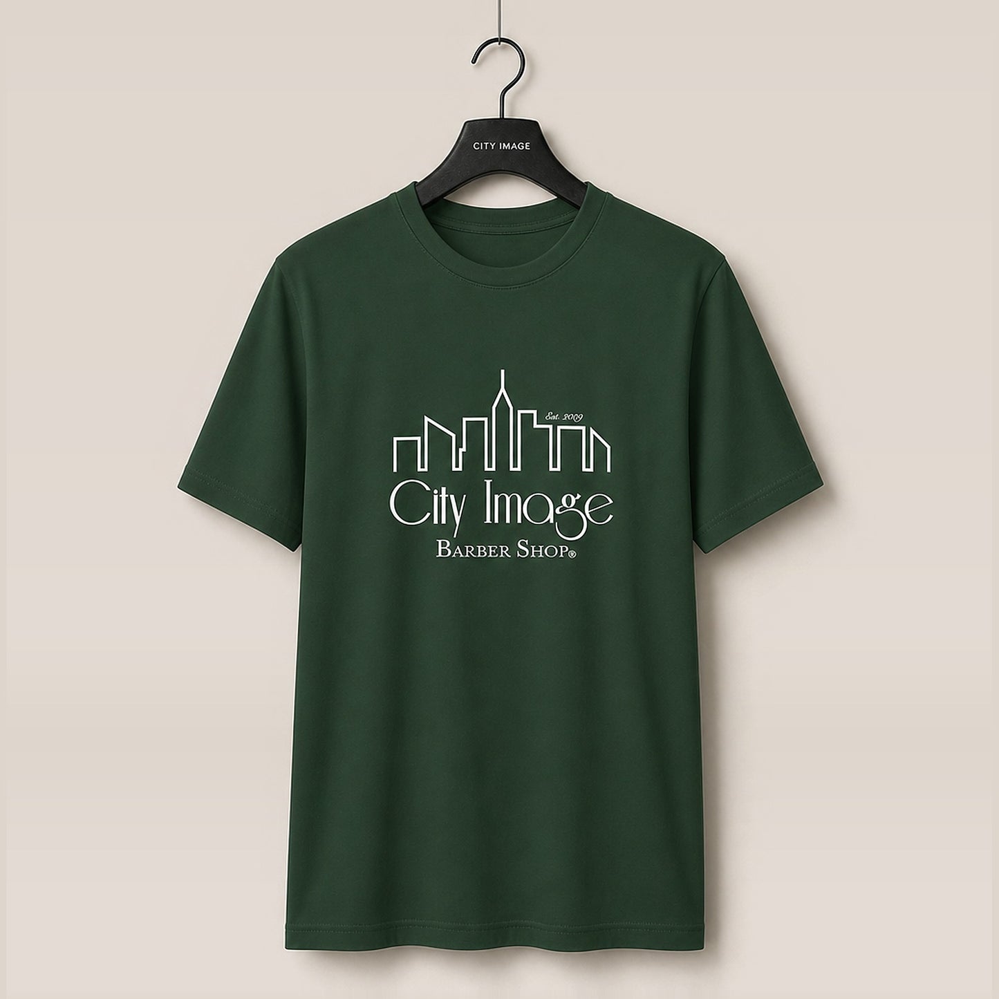 City Image Logo T-Shirt (Forest Green) - City Image Barber Shop merch, view 1